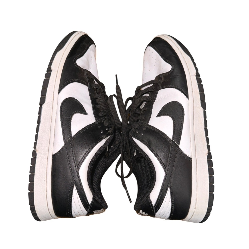 Nike Dunk Low Mens 11 Pre-Owned Dunk Low Panda DD1391-100 Leather Sneakers Retro